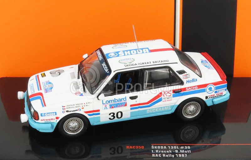 Ixo-models Škoda 130l N 30 Rally Rac Lombard 1987 L.krecek - B.moti 1:43 Biela svetlomodrá