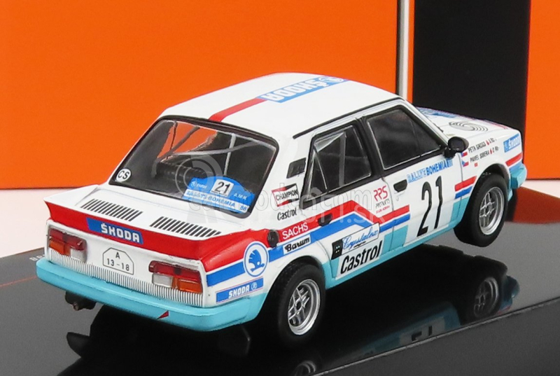 Ixo-models Škoda 130lr N 21 Rally Bohemia 1988 P.sibera - P.gross 1:43 Biela svetlomodrá červená