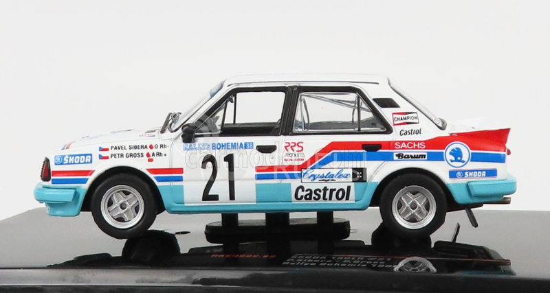 Ixo-models Škoda 130lr N 21 Rally Bohemia 1988 P.sibera - P.gross 1:43 Biela svetlomodrá červená