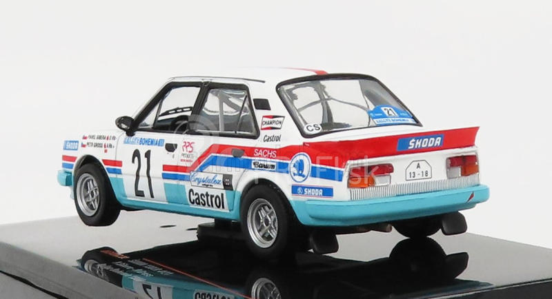 Ixo-models Škoda 130lr N 21 Rally Bohemia 1988 P.sibera - P.gross 1:43 Biela svetlomodrá červená