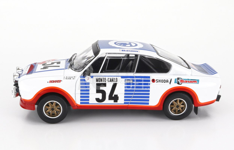 Ixo-models Škoda 130rs Team Škoda (nočná verzia) N 54 Rally Montecarlo 1977 Svatopluk Kvaizar - Jiří Kotek 1:24 Biela modrá červená