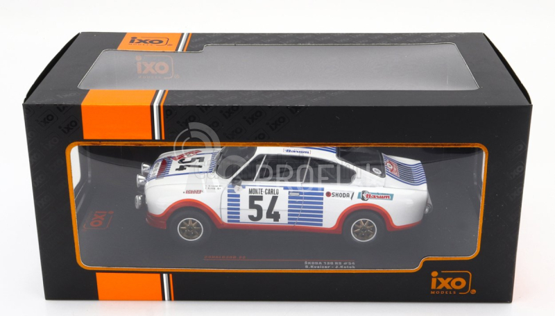 Ixo-models Škoda 130rs Team Škoda (nočná verzia) N 54 Rally Montecarlo 1977 Svatopluk Kvaizar - Jiří Kotek 1:24 Biela modrá červená