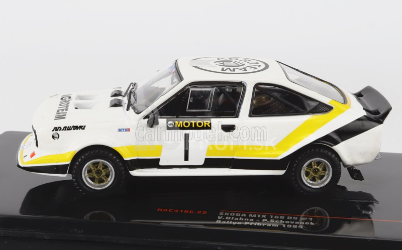 Ixo-models Škoda 160rs Mtx N 1 Rally Příbram 1984 V.blahna - P.scovanek 1:43 Biela Čierna Žltá