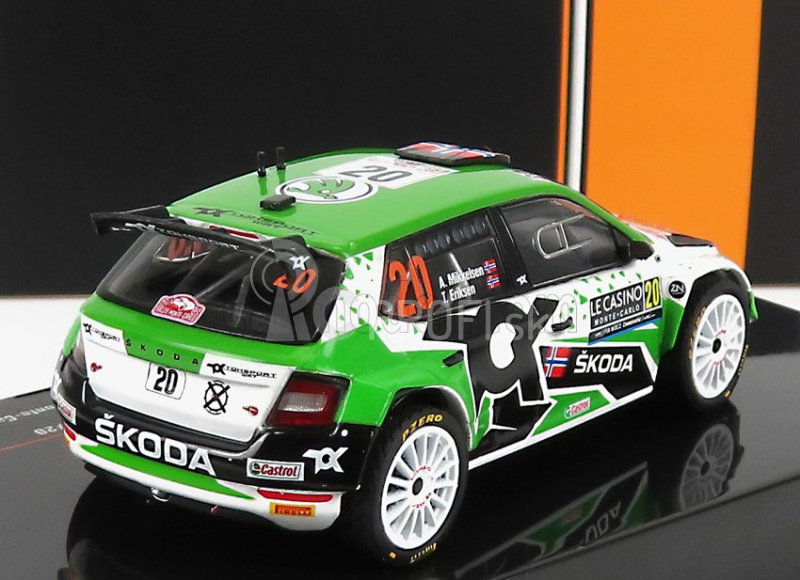 Ixo-models Škoda Fabia Rally2 Evo N 20 Rally Montecarlo 2022 A.mikkelsen - E.torstein 1:43 Zelená Biela Čierna