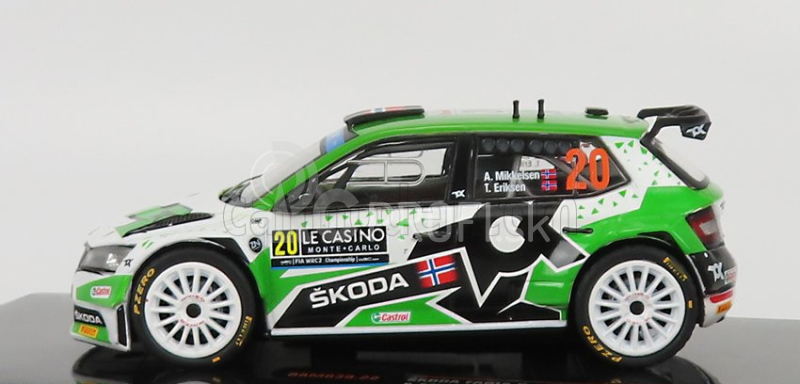 Ixo-models Škoda Fabia Rally2 Evo N 20 Rally Montecarlo 2022 A.mikkelsen - E.torstein 1:43 Zelená Biela Čierna