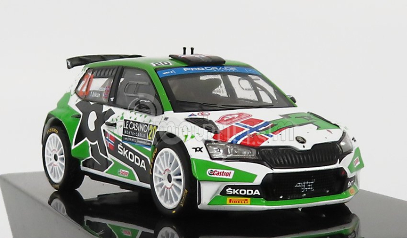 Ixo-models Škoda Fabia Rally2 Evo N 20 Rally Montecarlo 2022 A.mikkelsen - E.torstein 1:43 Zelená Biela Čierna