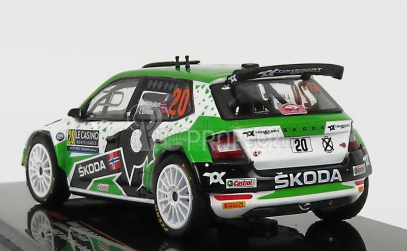 Ixo-models Škoda Fabia Rally2 Evo N 20 Rally Montecarlo 2022 A.mikkelsen - E.torstein 1:43 Zelená Biela Čierna