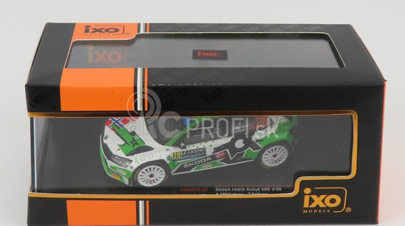 Ixo-models Škoda Fabia Rally2 Evo N 20 Rally Montecarlo 2022 A.mikkelsen - E.torstein 1:43 Zelená Biela Čierna