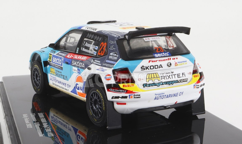 Ixo-models Škoda Fabia Rally2 Evo N 23 Rally Finland 2022 T.asunmaa - V.mannisenmaki 1:43 Svetlo modrá biela