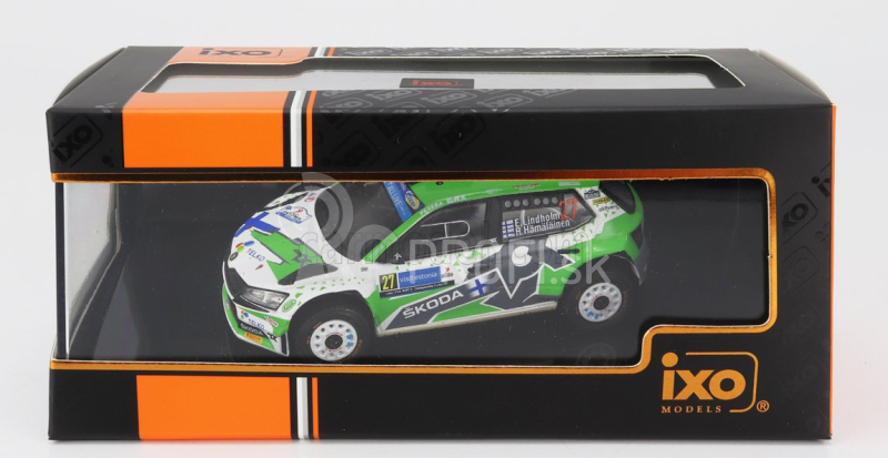 Ixo-models Škoda Fabia Rally2 Evo N 27 Rally Estland 2022 E.lindholm - R.hamalainen 1:43 Zelená Biela Sivá