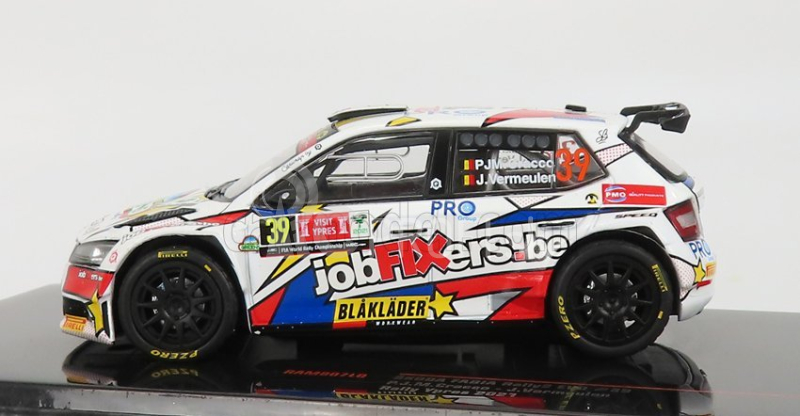 Ixo-models Škoda Fabia Rally2 Evo N 39 Rally Ypres 2021 P.j.cracco - J.vermeulen 1:43 Biela červená modrá