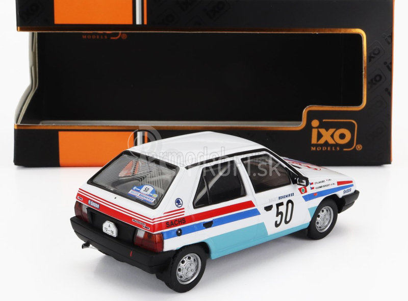 Ixo-models Škoda Favorit 136l N 50 Rally Bohemia 1983 Vladimír Berger - Otto Jakubec 1:43 Biela svetlomodrá