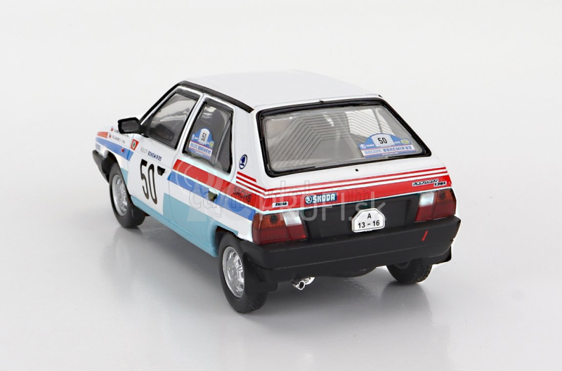 Ixo-models Škoda Favorit 136l N 50 Rally Bohemia 1983 Vladimír Berger - Otto Jakubec 1:43 Biela svetlomodrá