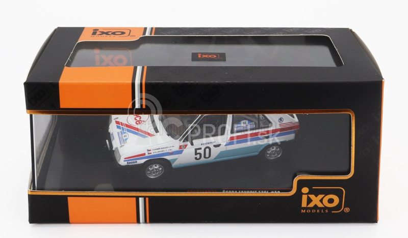 Ixo-models Škoda Favorit 136l N 50 Rally Bohemia 1983 Vladimír Berger - Otto Jakubec 1:43 Biela svetlomodrá