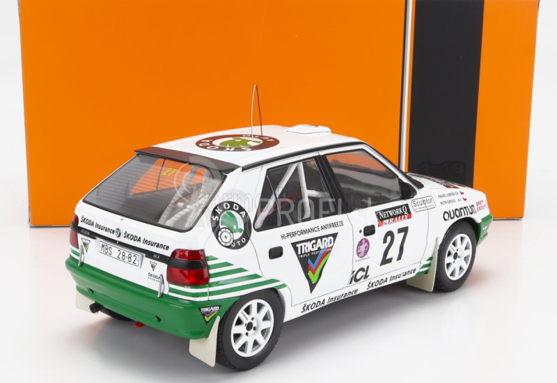 Ixo-models Škoda Felicia N 27 Rally Rac Lombard 1995 P.sibera - P.gross 1:18 Bielozelená