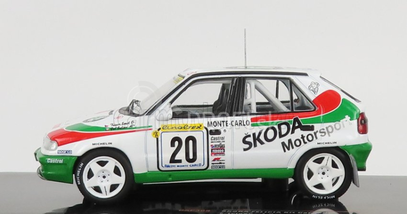 Ixo-models Škoda Felicia Team Škoda Motorsport N 20 Rally Montecarlo 1997 E.triner - J.gal 1:43 Biela zelená červená