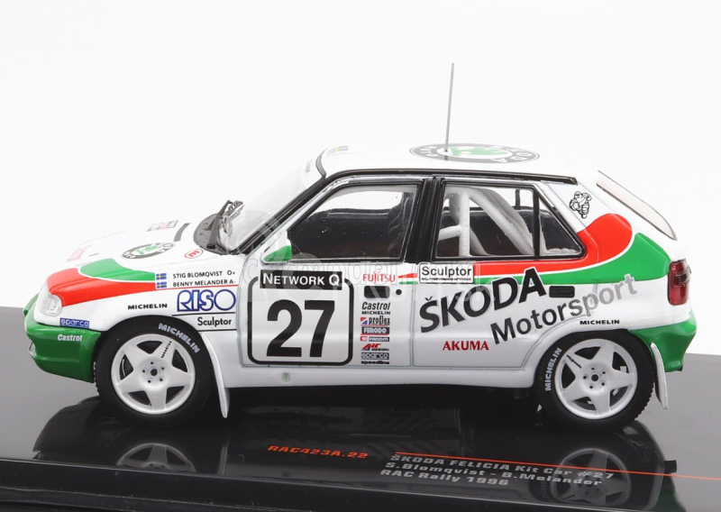 Ixo-models Škoda Felicia Team Škoda Motorsport N 27 3. Rally Rac Lombard 1996 S.blomqvist - B.melander 1:43 Biela červená