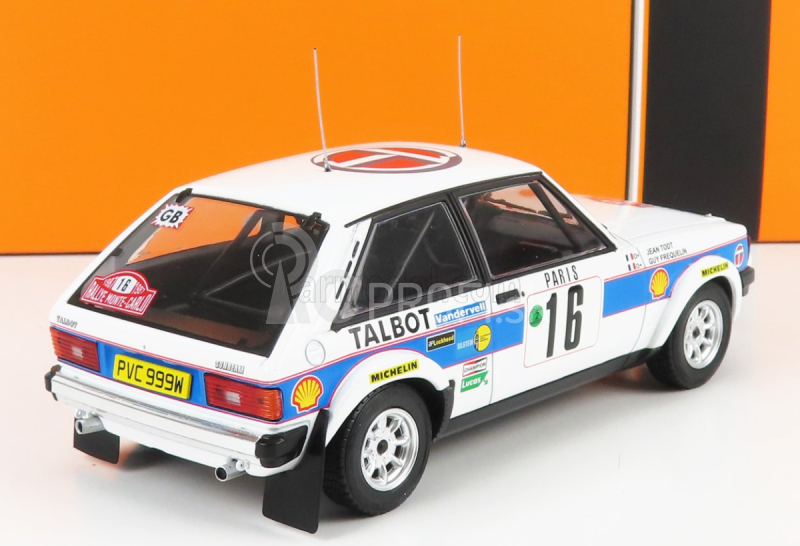 Ixo-models Talbot Sunbeam Lotus (nočná verzia) N 16 Rally Montecarlo 1981 G.frequelin - J.todt 1:24 Biela svetlomodrá