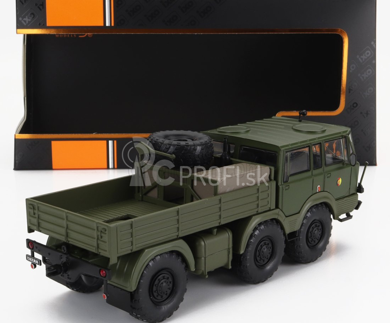 Ixo-models Tatra 813 Nva 6x6 Truck Cassonato Double Cabine 3-assi 1968 1:43 Vojenská zelená