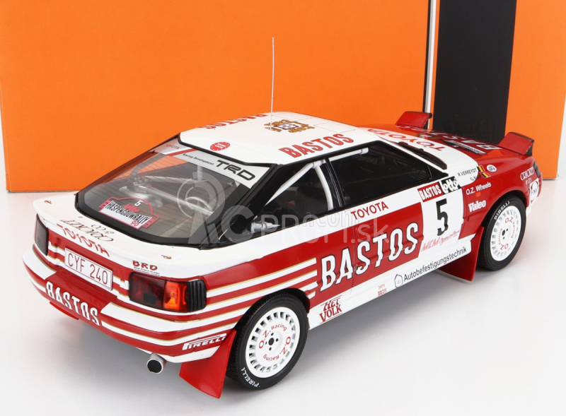 Ixo-models Toyota Celica Gt-four St165 Bastos N 5 Rally Haspengouw 1990 R.verreydt - G.biar 1:18 Červená Biela