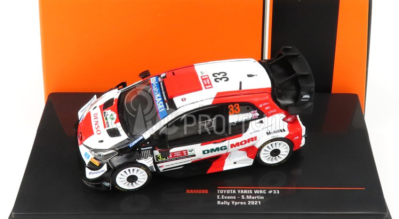 Ixo-models Toyota Yaris Wrc N 33 Rally Ypres 2021 E.evans - S.martin 1:43 Biela červená čierna