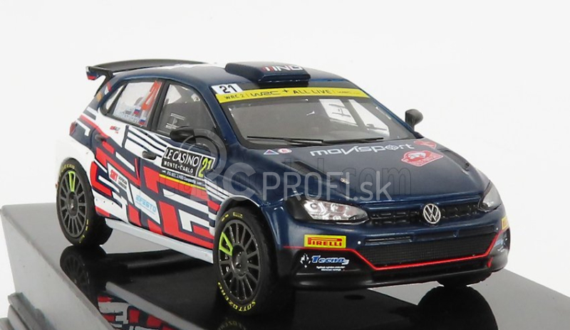 Ixo-models Volkswagen Polo Gti R5 N 21 Rally Montecarlo 2021 N.gryazin - K.aleksandrov 1:43 Modrá Biela Červená