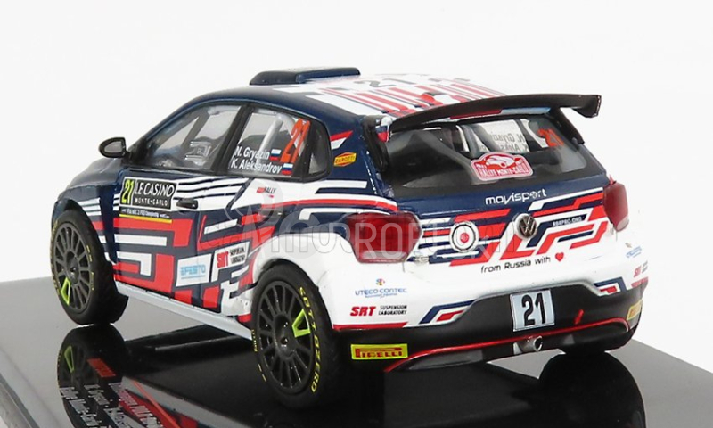 Ixo-models Volkswagen Polo Gti R5 N 21 Rally Montecarlo 2021 N.gryazin - K.aleksandrov 1:43 Modrá Biela Červená