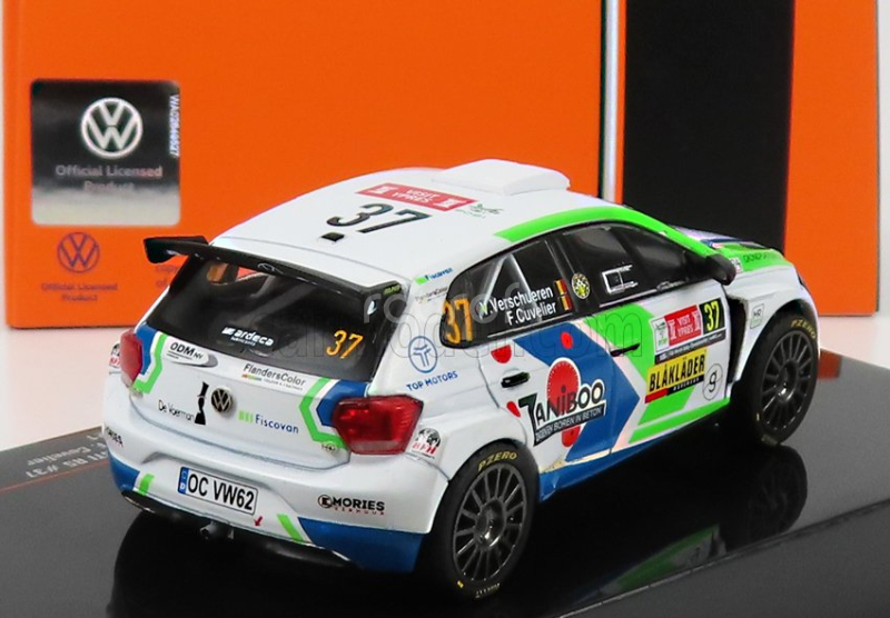 Ixo-models Volkswagen Polo Gti R5 N 37 Rally Ypres 2021 V.verschueren - F.cuvelier 1:43 Biela Zelená Modrá