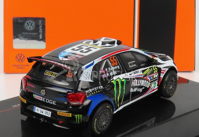 Ixo-models Volkswagen Polo Gti R5 N 55 Rally Wales 2019 P.solberg - P.mills 1:43 Biela čierna modrá