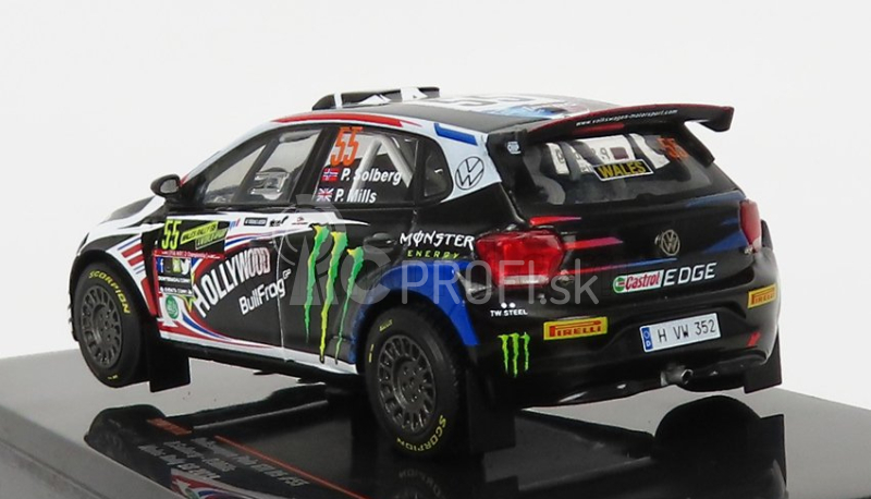 Ixo-models Volkswagen Polo Gti R5 N 55 Rally Wales 2019 P.solberg - P.mills 1:43 Biela čierna modrá