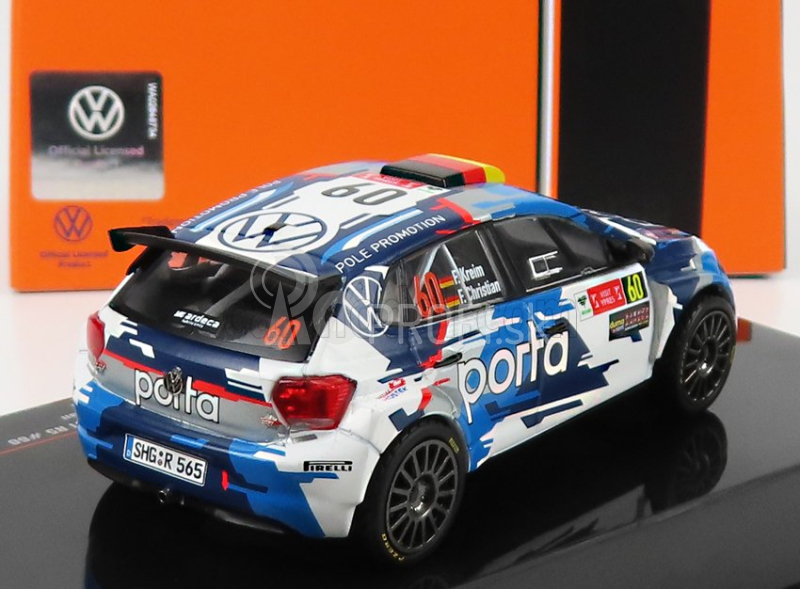 Ixo-models Volkswagen Polo Gti R5 N 60 Rally Ypres 2021 F.kreim - F.christian 1:43 2 Tones Blue White