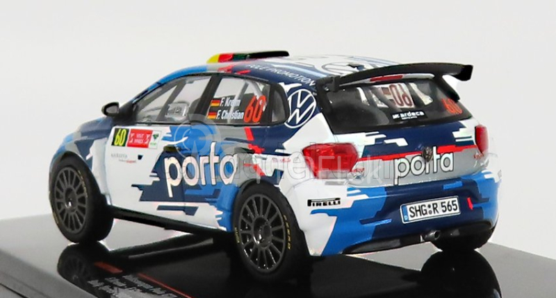 Ixo-models Volkswagen Polo Gti R5 N 60 Rally Ypres 2021 F.kreim - F.christian 1:43 2 Tones Blue White