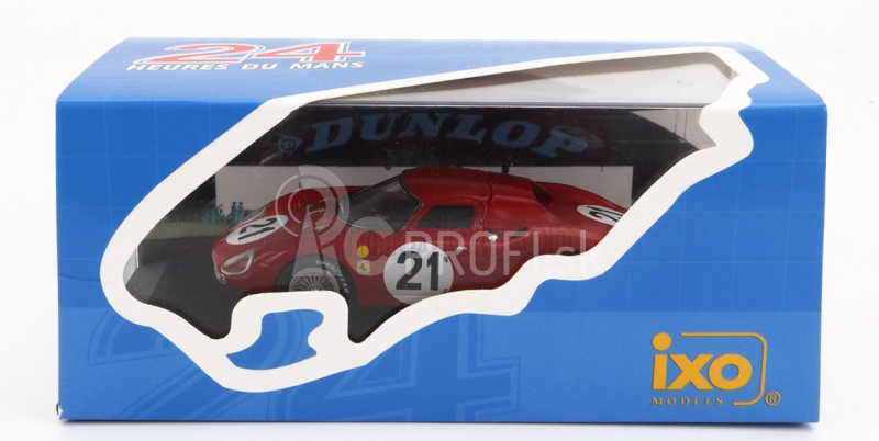 Ixo-modely Ferrari 250lm 3.3l V12 Ch. N5893 Team N.a.r.t. North American Racing N 21 Víťaz 24h Le Mans 1965 Jochen Rindt - Masten Gregory 1:43 Červená