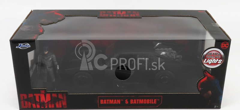 Jada Batman Batmobil s figúrkou 2022 - The Batman Movie 1:18 Matt Black