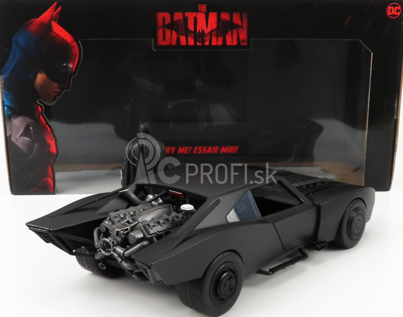 Jada Batman Batmobil s figúrkou 2022 - The Batman Movie 1:18 Matt Black