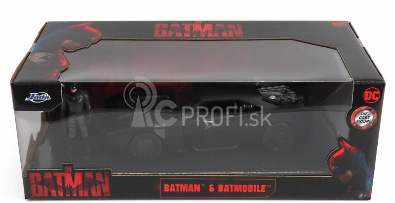 Jada Batman Batmobil s figúrkou 2022 - The Batman Movie 1:24 Matt Black