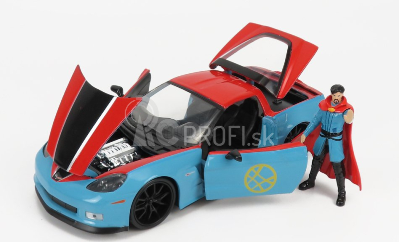 Jada Chevrolet Corvette Z06 2015 s figúrkou Doctora Strangea 1:24 Modrá červená