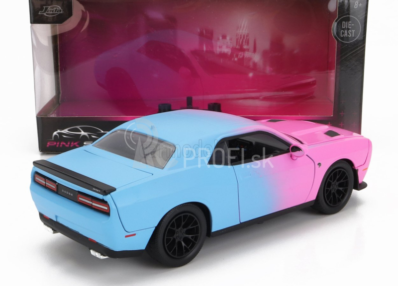 Jada Dodge Challenger Srt Hellcat Coupe Custom 2015 1:24 Pink Light Blue