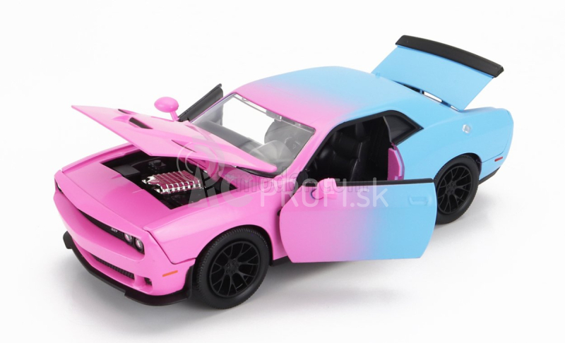 Jada Dodge Challenger Srt Hellcat Coupe Custom 2015 1:24 Pink Light Blue