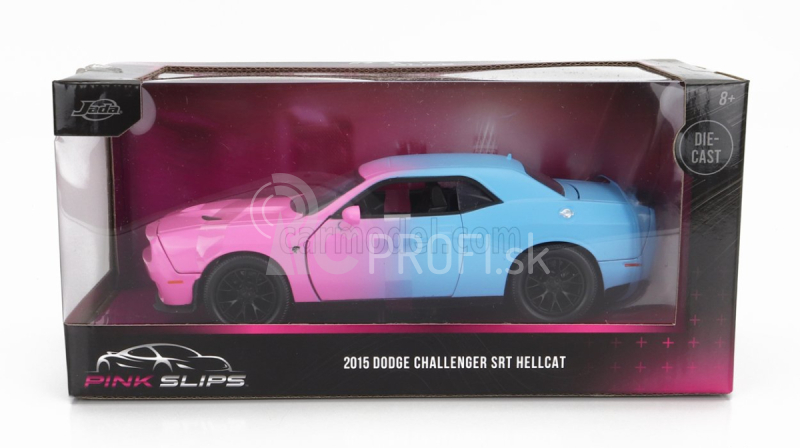 Jada Dodge Challenger Srt Hellcat Coupe Custom 2015 1:24 Pink Light Blue