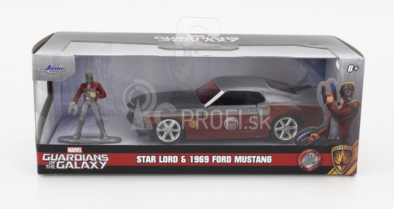 Jada Ford usa Mustang Gt500 Shelby 1967 s figúrkou Star-lord Marvel Guardians Of The Galaxy 1:32 Copper Grey