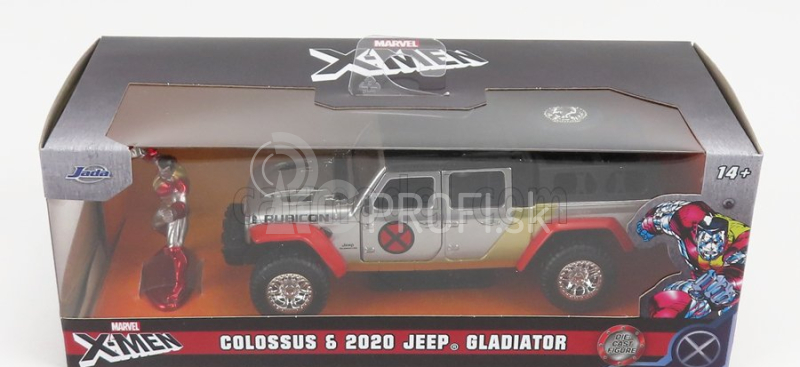 Jada Jeep Gladiator Pick-up 2021 - S figúrkou X-men 1:32 Strieborný