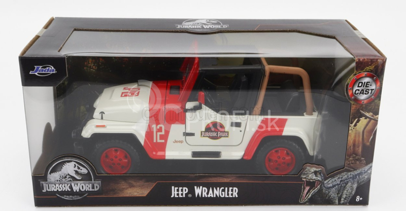 Jada Jeep Wrangler Rubicon Open - Jurský svet 2015 1:24 Bielo-červená