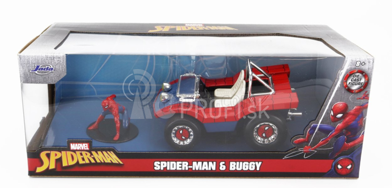 Jada Mayers Manx Buggy s figúrkou Spidermana Marvel 1964 1:24 Modrá červená