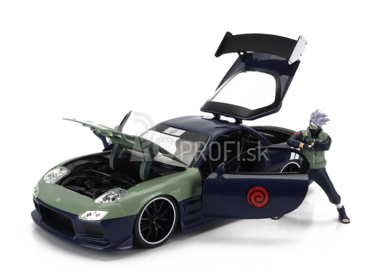 Jada Mazda Rx-7 s Kakashim Hatake 1993 1:24 modrozelená