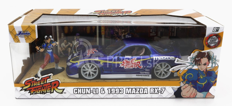 Jada Mazda Rx-7 s postavičkou Chun-li 1993 1:24 modrá