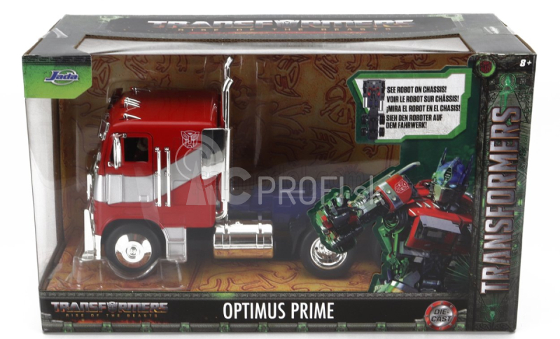 Jada Peterbilt 352 Tractor Truck 3-assi 1979 - Optimus Prime Transformers Movie 1:24 Červená Modrá