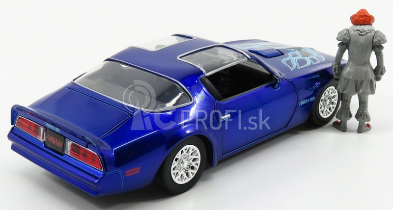 Jada Pontiac Firebird With It Pennywise & Henry Bower's Figure 1977 1:24 Blue