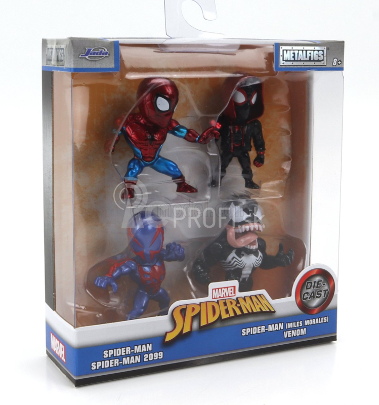 Jada Sada figúrok 4x Avengers - Spider Man - Miles Morales - Spiderman 2099 - Venom - cm. 6.0 1:32 Rôzne