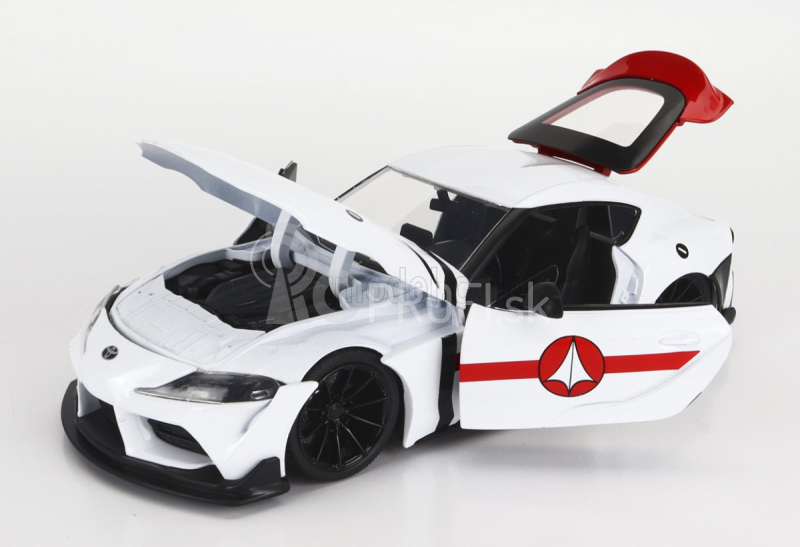 Jada Toyota Supra s figúrkou Rick Hunter Robotech 2020 1:24 bielo-červená